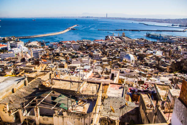 Casbah of Algiers (Alger) Algeria Aerial views of the Casbah of Algiers, through the lens of a travel photographer, from the roof of The Carpenter's House. casbah stock pictures, royalty-free photos & images