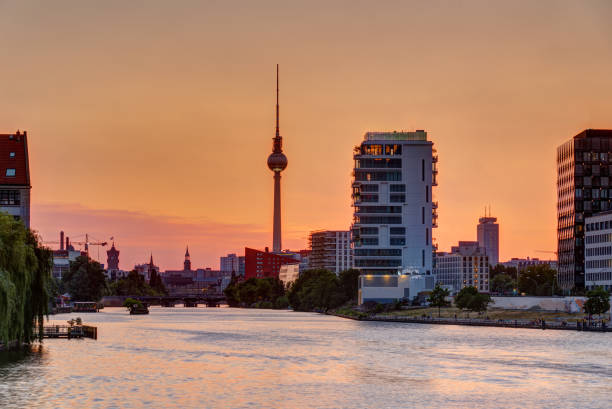 istock Beautiful orange sky at sunset over Berlin 995496674