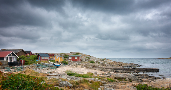 Idyllic cottages at the Swedish coastline