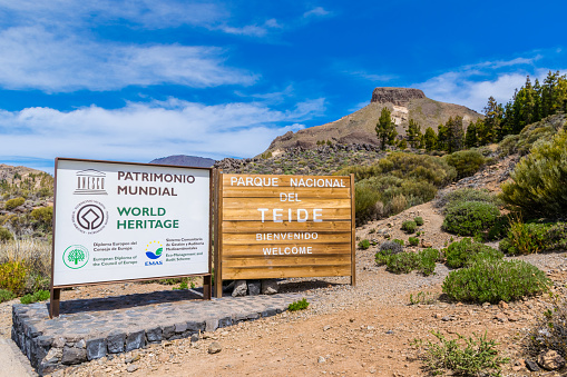 UNESCO World Heritage Site from El Retamar Mountain pass in Tenerife, Canary island, Spain