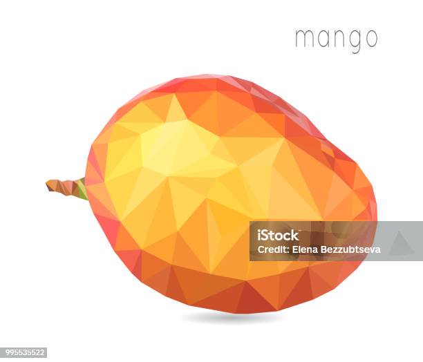 Mango Rectangular Shape Mango Geometric Polygonal Fruit Triangles Stock Illustration - Download ...