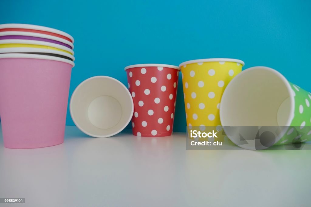 Paper Multi Cup Multi Colored Paper Cups Stock Photo - Download Image Now - 2018, Blue ...