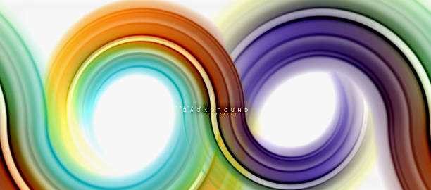 istock Rainbow fluid color line abstract background - swirl and circles, twisted liquid colours design, colorful marble or plastic wavy texture backdrop, multicolored template for business or technology presentation or web brochure cover layout, wallpaper 995546554