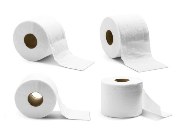 carta igienica isolata - toilet paper foto e immagini stock