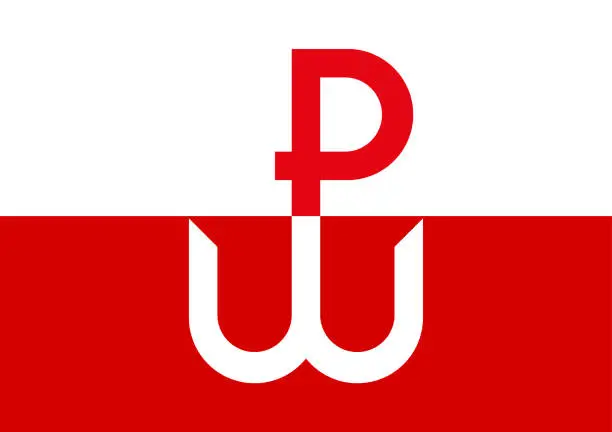 Vector illustration of Kotwica, the symbol and emblem of Polish Underground State and Warsaw Uprising during World War II.