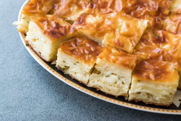 istock Su Boregi / Turkish Patty Borek Slices served with Plate / Burek 995609518