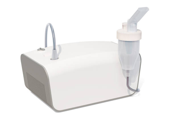 istock Medical inhaler, nebulizer. 3D rendering isolated on white background 995623250