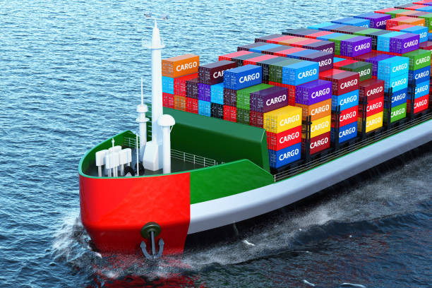 istock The UAE freighter ship with cargo containers sailing in ocean, 3D rendering 995623316
