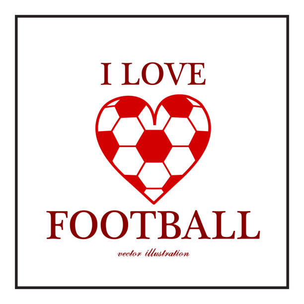 Abstrait de football. Coeur design comme impression de boule. Modèle de conception pour le championnat de Football. Illustration vectorielle. - Illustration vectorielle