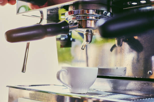 istock Close up image of professional coffee machine. 995633066