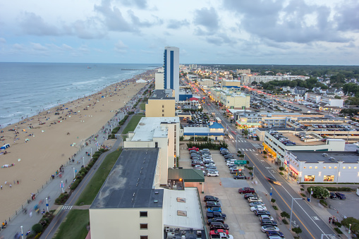 Beach and city view from hotel room