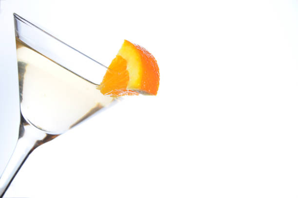Cocktail on White with Orange Garnish