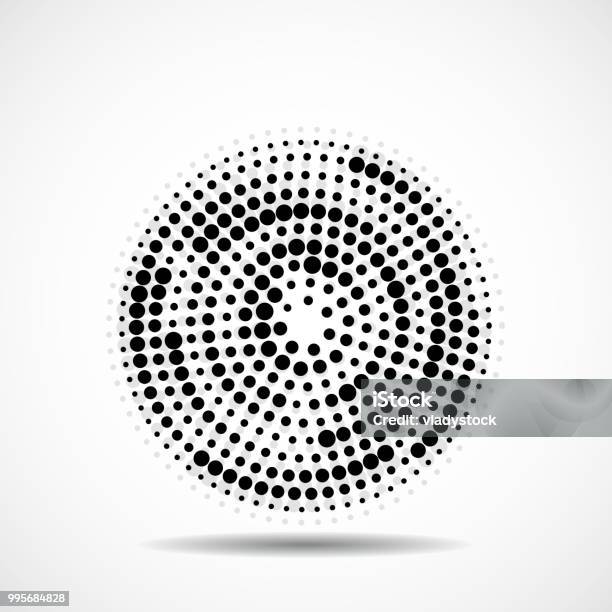 Abstract Dotted Circles Dots In Circular Form Stock Illustration - Download Image Now - Abstract, Art, Black Color