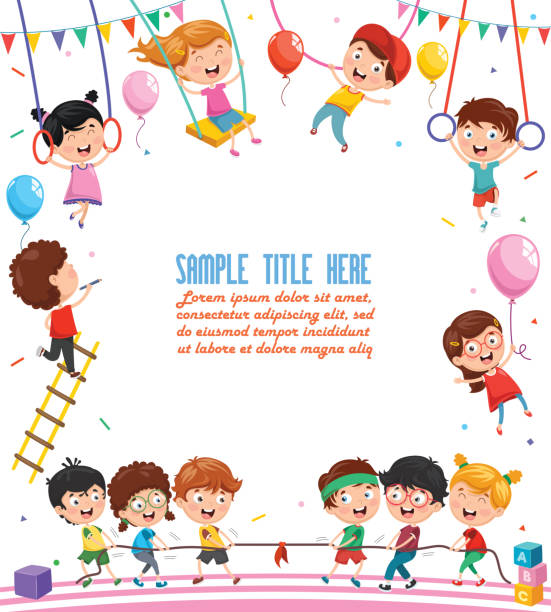 ilustraciones, imágenes clip art, dibujos animados e iconos de stock de ilustración vectorial de niños felices - child dancing preschooler outdoors