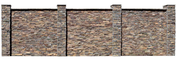 Sample fence of natural stone on white background Sample fence close up of natural stone on white background fence3 stock pictures, royalty-free photos & images