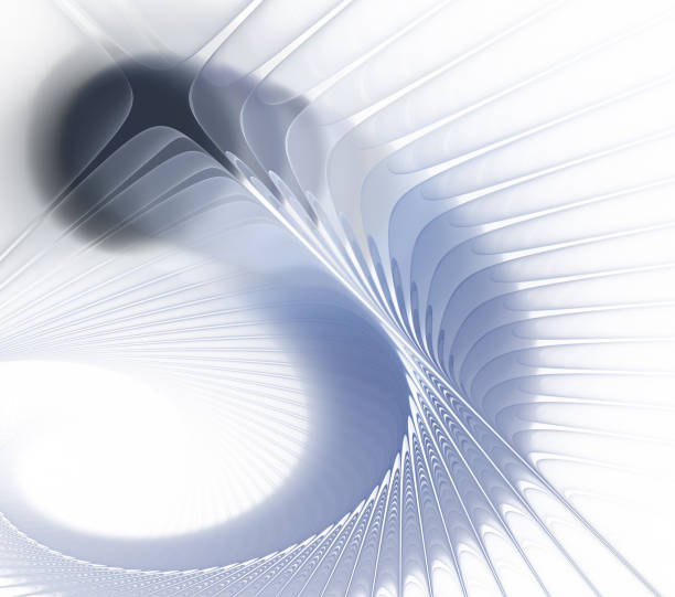 istock Blue spiral digital art. An abstract computer generated modern spiral fractal element. Pattern for creative art design. Abstract form and colors. 995692460