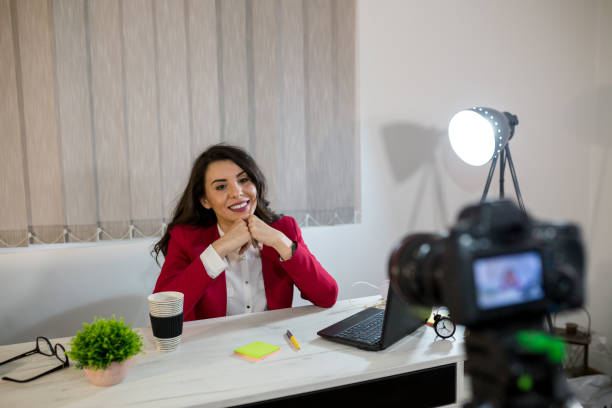 istock Young woman making a vlog 995695138