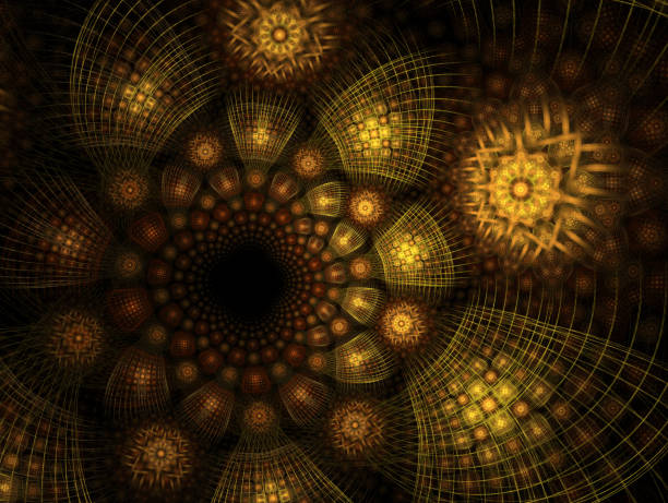 istock An abstract computer generated modern spiral fractal element. Spiral digital art. 995695636