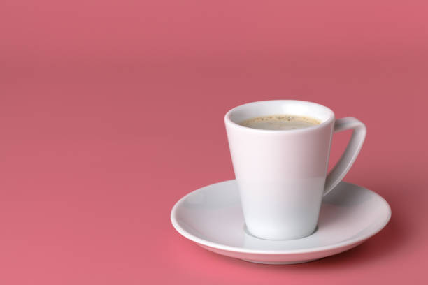 istock One small cup of coffee on pink background 995700058