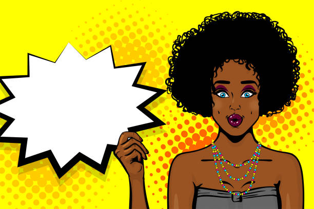 illustrations, cliparts, dessins animés et icônes de fille jeune afro-américaine noire pop art - sensuality color image wallpaper black