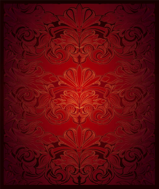 istock Royal, vintage, elegant background in red with gold, with classic Baroque pattern 995701768