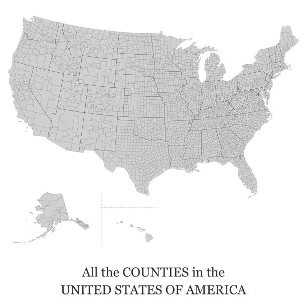 미국에 있는 모든 군의 지도 - california map counties county stock illustrations