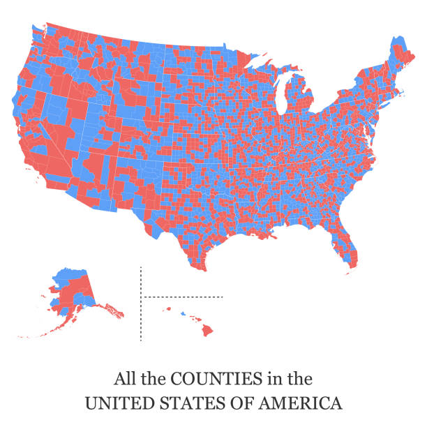 미국에 있는 모든 군의 지도 - california map counties county stock illustrations