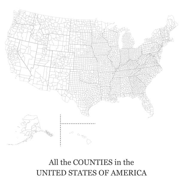 미국에 있는 모든 군의 지도 - california map counties county stock illustrations