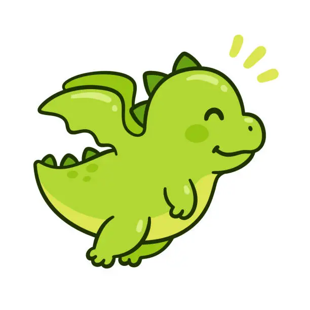 Vector illustration of Cute baby dragon