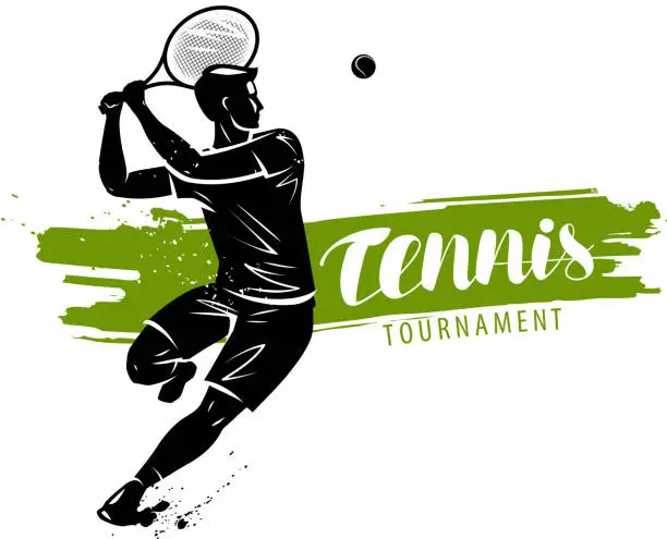 Vector illustration of Tennis banner. Sport concept, vector illustration