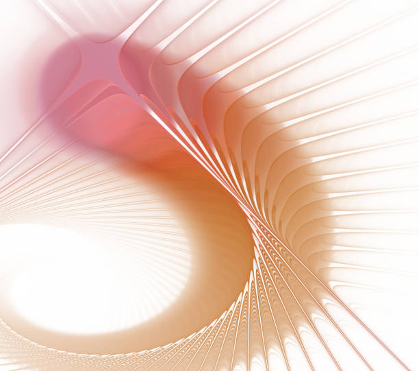 istock Orange spiral digital art. An abstract computer generated modern spiral fractal element. Pattern for creative art design. Abstract form and colors. 995722424