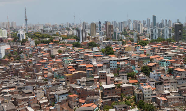 istock Favela and buildings - Urban social contrast 995728204