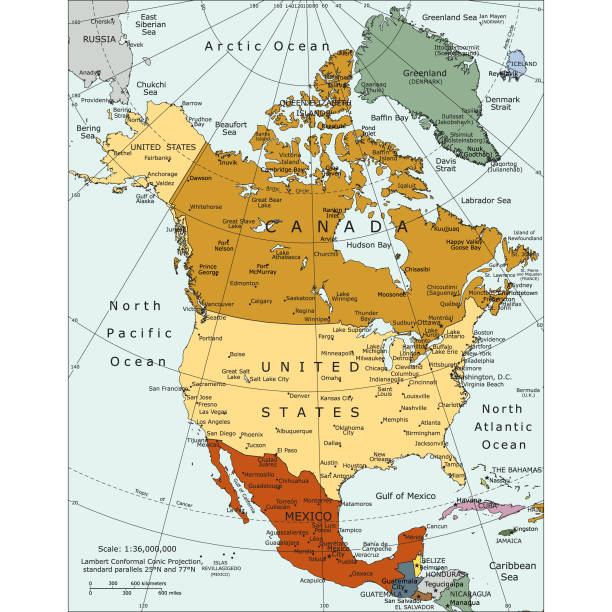 istock Political map of North America 995738722