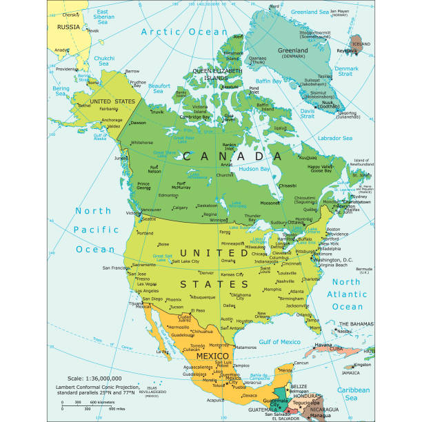 istock Political map of North America 995738780