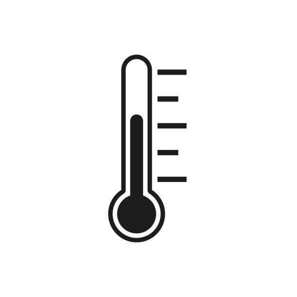 ilustraciones, imágenes clip art, dibujos animados e iconos de stock de termómetro. diseño plano del vector - calor