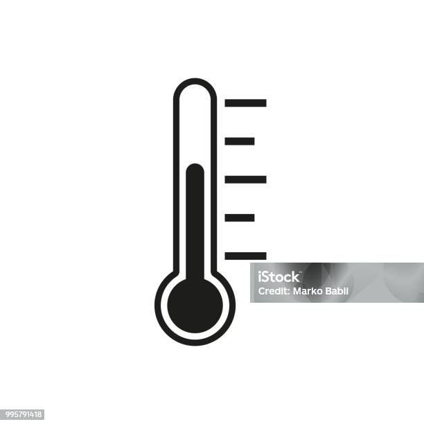 Thermomètre Design Plat Vector Vecteurs libres de droits et plus d'images vectorielles de Thermomètre - Thermomètre, Icône, Chaleur