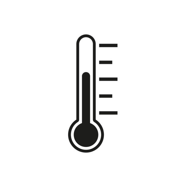 stockillustraties, clipart, cartoons en iconen met thermometer. vector plat ontwerp - verwarming