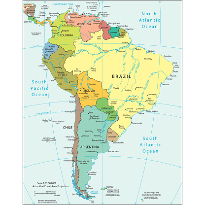 Vector illustration of the political map of South America

Reference map was created by the US Central Intelligence Agency and is available as a public domain map at the University of Texas Libraries website.

https://www.cia.gov/library/publications/resources/the-world-factbook/graphics/ref_maps/political/pdf/south_america.pdf