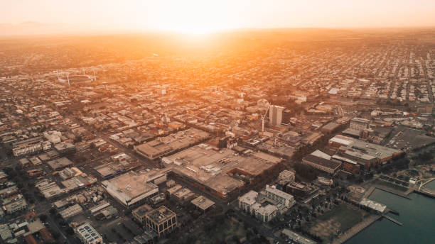 istock Aerial View of Cityscape at Sunset 995803700