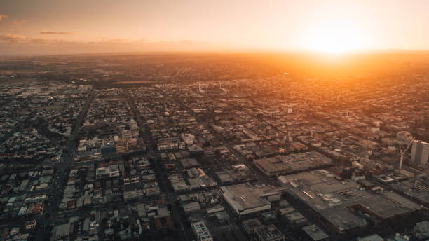 istock Aerial View of Cityscape at Sunset 995803796