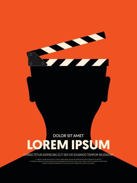 영화와 영화 현대 복고풍 빈티지 포스터 배경 - 영화포스터 stock illustrations