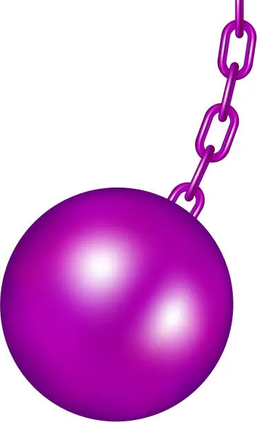 Vector illustration of Wrecking ball in purple design