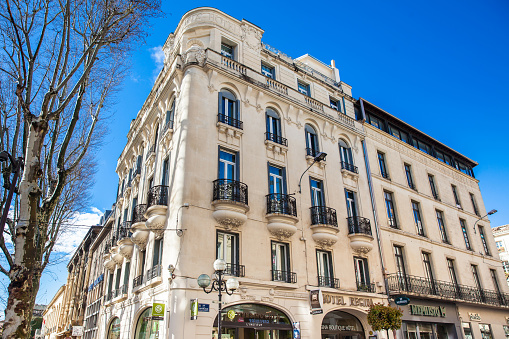 AVIGNON, FRANCE - MARCH, 2018: Republic street one of the three main arteries of Avignon France