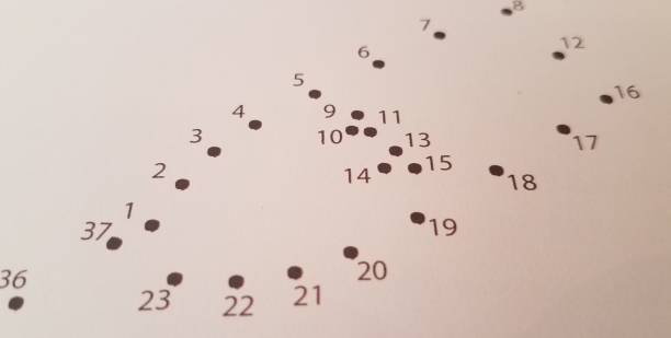 close up of dots with numbers