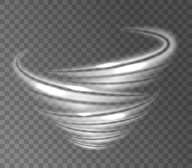 ilustrações de stock, clip art, desenhos animados e ícones de abstract vortex tornado on transparent background. effect of whirlwind, hurricane, storm twister and blizzard funnel. - flowing water flash