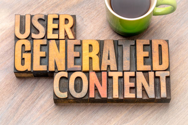 user generated content - word asbtract in wood type user generated content  - word abstract in vintage letterpress wood type blocks printing block photos stock pictures, royalty-free photos & images