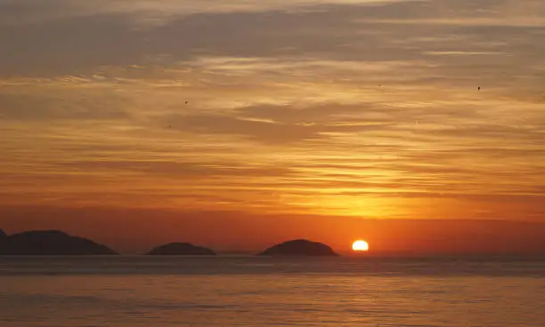 Early morning picture taken from Copacabana beach, Rio de Janeiro, Brazil