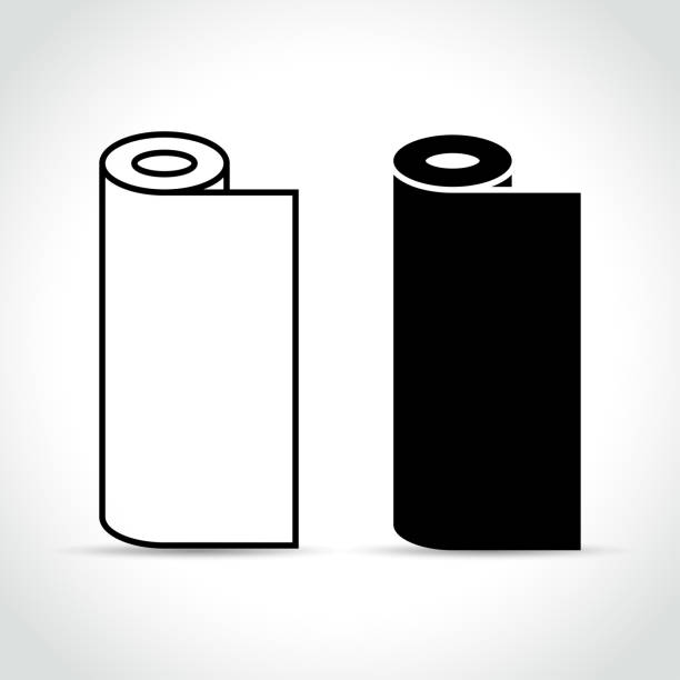 two rolls on white background Illustration of two rolls on white background rolled up stock illustrations