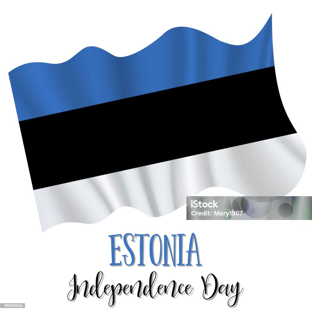 20 August Estonia Independence Day Background Stock Illustration
