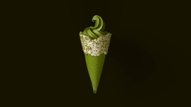 istock Olive green Ice Cream with Green Icing and Green Sprinkles 995932536